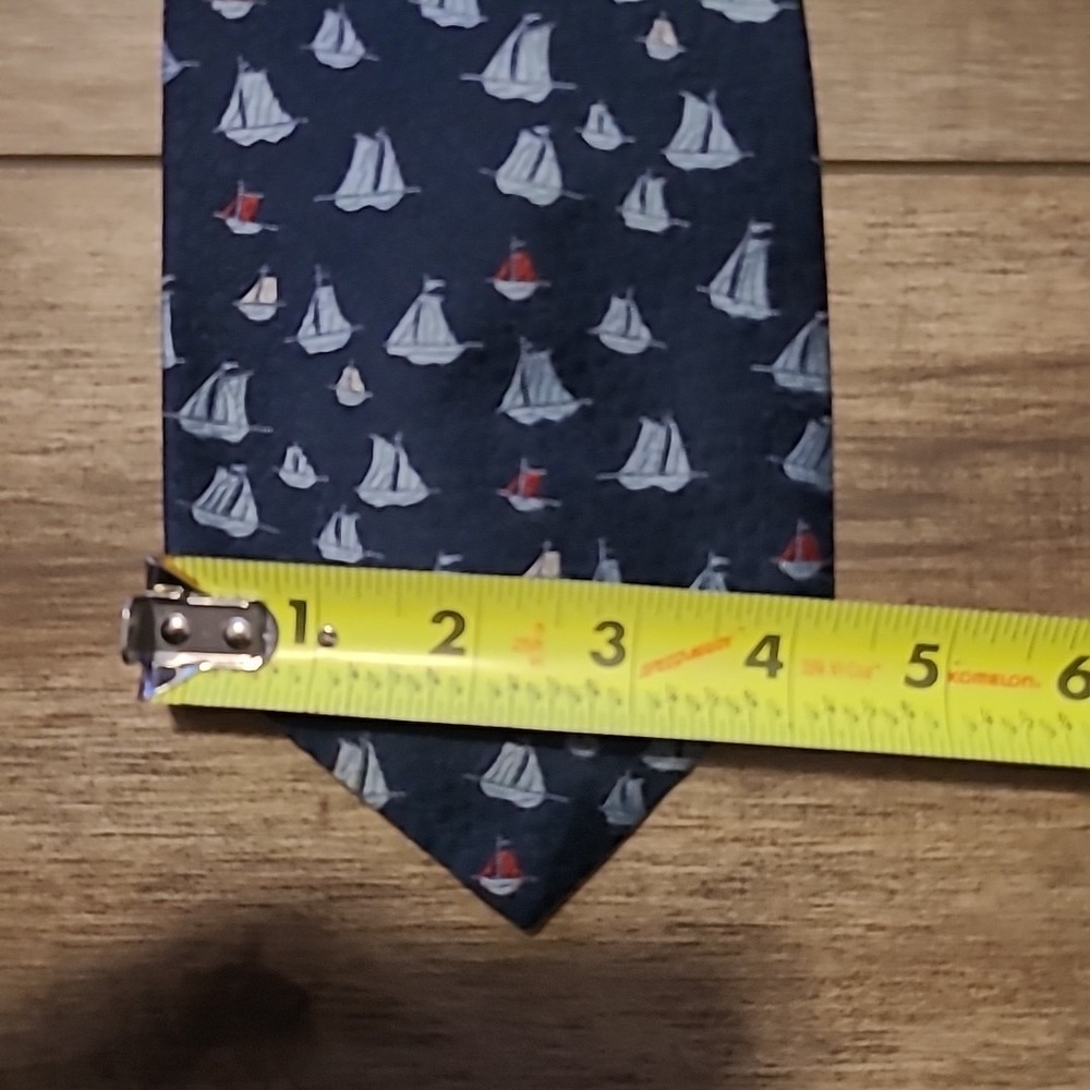 Vintage Andhurst Neck Tie Blue Sailboat Print Men's 53"x 4 1/4" 70s 80s - Picture 4 of 4